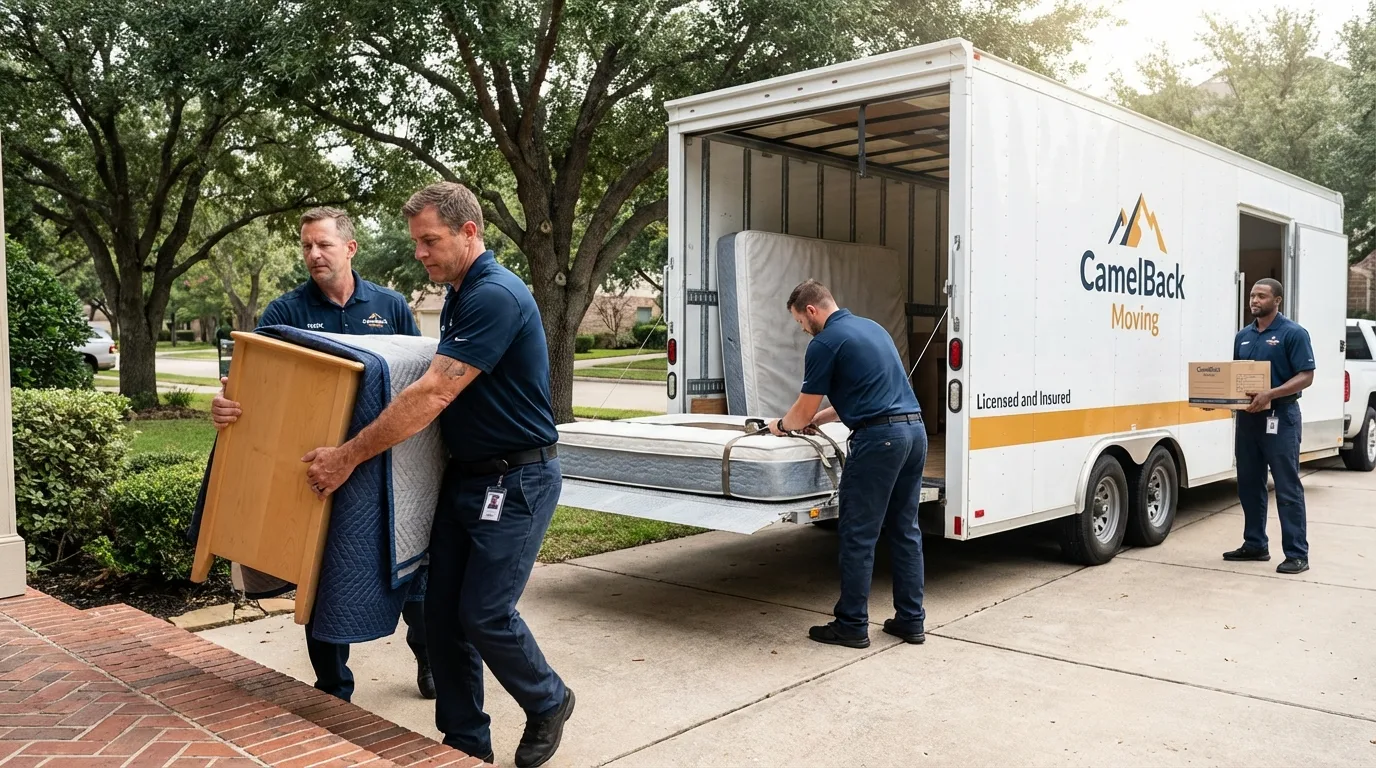 Crew loading residential truck for cross-state move from Rahway, NJ